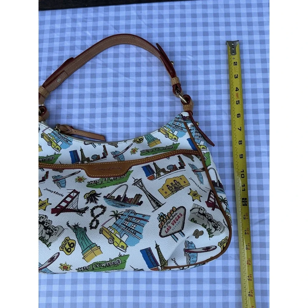Dooney & Bourke East West Collins Hobo Handbag Americana‎ Hollywood Travel MINT